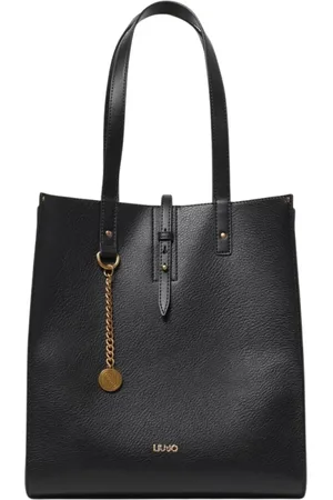 Liu Jo Tassen, Dames, Zwart, ONE Size, Leer, Elegante leren tote tas