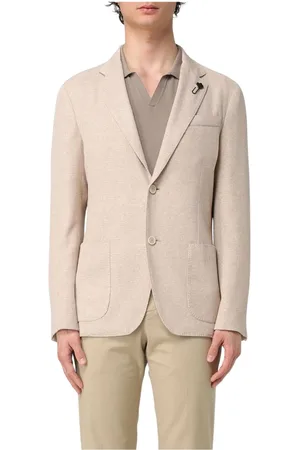 LARDINI Jassen, Heren, , M, Blauwe Gebreide Blazer Jas