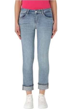 Liu Jo Jeans, Dames, Blauw, W26, Blauwe Omgeslagen Zoom Jeans Vrouwen