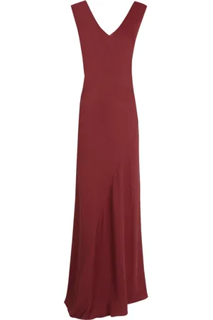 Cortana Kleedjes, Dames, Rood, XL, Kara, kersen zijden jurk