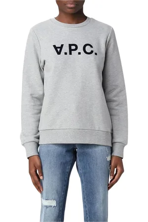A.P.C. Sweatshirts & Hoodies, Dames, Grijs, M, Katoen, Grijze Logo Sweatshirt voor Vrouwen