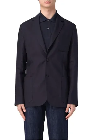 Paul Smith Jassen, Heren, Blauw, L, Blauwe Blazer met Zakken