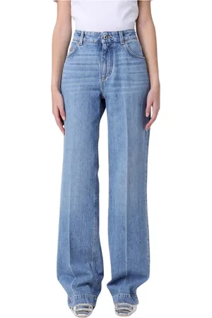 Dolce & Gabbana Jeans, Dames, Blauw, XS, Stijlvolle Blauwe Wide Leg Jeans