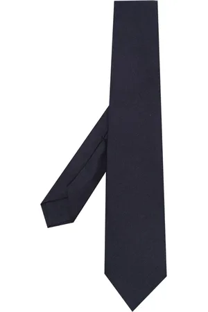 BARBA Accessoires, Heren, Blauw, ONE Size, Middernachtblauwe Zijden Puntige Stropdas