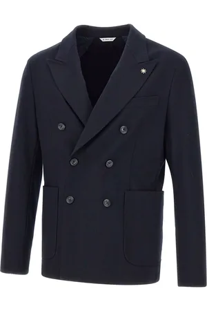 Manuel Ritz Jassen, Heren, Blauw, S, Blauwe Slim Fit Blazer met Piek revers