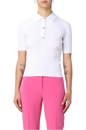 Michael Kors Tops, Dames, Wit, S, Gebreide Polo Shirt