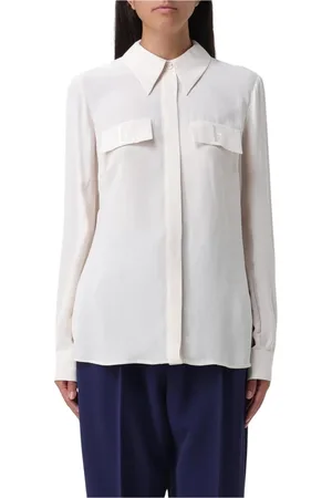 Elisabetta Franchi Blouses & Shirts, Dames, Wit, L, Witte Zijden Blouse Klassieke Stijl