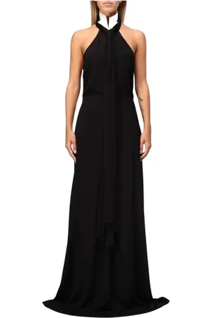 Karl Lagerfeld Kleedjes, Dames, Zwart, S, Halternek Maxi Jurk