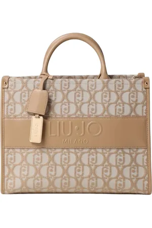 Liu Jo Tassen, Dames, Bruin, ONE Size, Bruine leren rugzak met gouden hardware