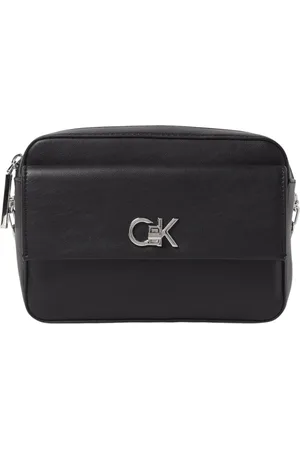 Calvin Klein Tassen, Dames, Zwart, ONE Size, Leer, Zwarte Crossbody Tas voor Vrouwen