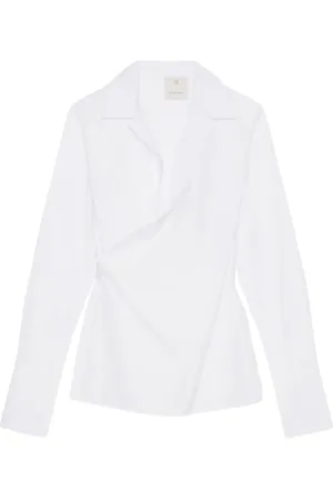 Givenchy Blouses & Shirts, Dames, Wit, S, Katoen, Witte Poplin Blouse Lange Mouwen