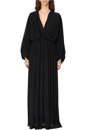 Serafini Kleedjes, Dames, Zwart, S, Chique Zwarte Kant Midi Jurk