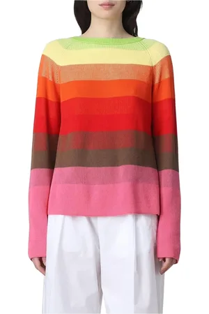 SEMICOUTURE Truien, Dames, Veelkleurig, L, Wol, Kleurrijke Gebreide Trui