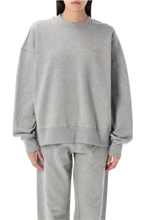 The Attico Sweatshirts & Hoodies, Dames, Grijs, XS, Katoen, Grijze Melange Gebreide Trui Oversize Sweatshirt
