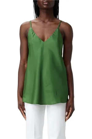 Liu Jo Tops, Dames, Groen, S, Beige Zijden Cami Top