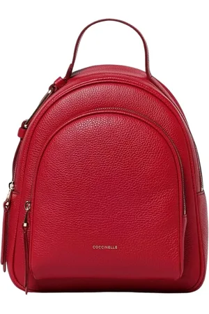 Coccinelle Tassen, Dames, Rood, ONE Size, Elegante Nude Leren Rugzak