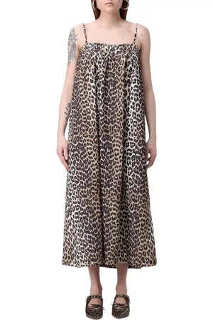 Ganni Kleedjes, Dames, Bruin, M, Stijlvolle Bruine Jurk