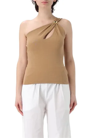FEDERICA TOSI Tops, Dames, , S, Gebreide One-Shoulder Top met Sleutelgatdetail