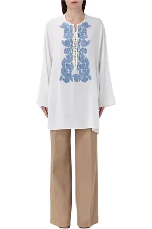 ERMANNO SCERVINO Blouses & Shirts, Dames, Wit, L, Elegante Kant Trim Jas