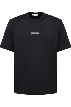 Jil Sander Tops, Heren, Blauw, L, Zwarte Crewneck T-shirt