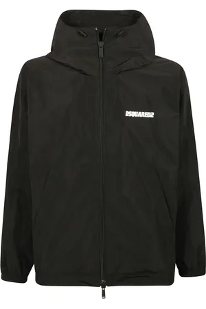 Dsquared2 Jassen, Heren, Zwart, 2Xl, Sportieve Jas met Ritssluiting en Logo Print