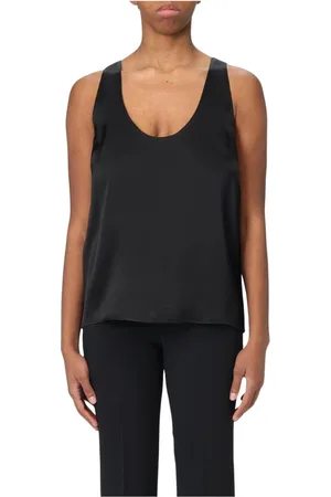 Twin-Set Tops, Dames, Zwart, 2Xl, Roze Zijden Cami Top