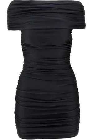 COPERNI Kleedjes, Dames, Zwart, S, Zwarte Geplooide Sheath Jurk