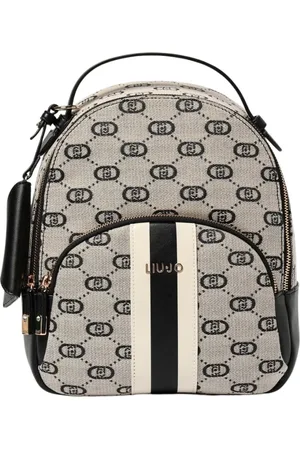 Liu Jo Tassen, Dames, Veelkleurig, ONE Size, Leer, Canvas Mini Rugzak Stijlvol Zwart