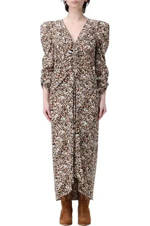 Isabel Marant Kleedjes, Dames, Veelkleurig, M, Kleurrijke Bloemen Midi Jurk