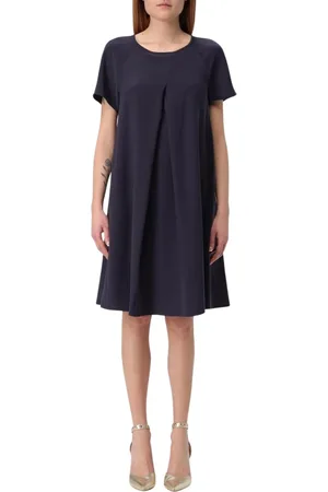 Emporio Armani Kleedjes, Dames, Blauw, 2Xs, Polyester, Roze Geplooide Jurk