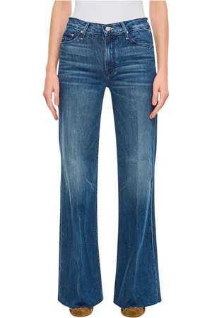 Mother Jeans, Dames, Blauw, W30, Denim, Stijlvolle Wide Leg Jeans