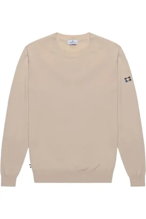 Aquascutum Truien, Heren, , M, Katoen, Katoen Regular Fit Geribbelde Gebreide Trui