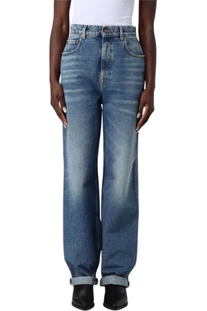 Golden Goose Jeans, Dames, Blauw, W28, Katoen, Klassieke Blauwe Wide Leg Jeans