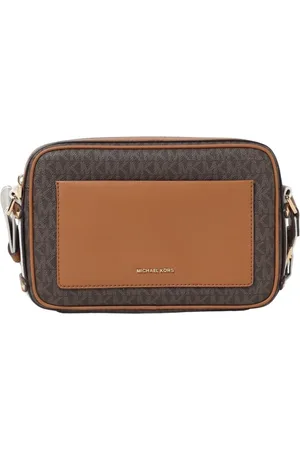 Michael Kors Tassen, Dames, Bruin, ONE Size, Leer, Bruine Casual Crossbody Tas Met Ritssluiting