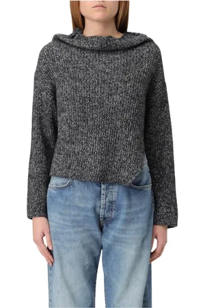 Pinko Truien, Dames, Grijs, M, Nylon, Grijze Mohair Cowl Neck Sweater