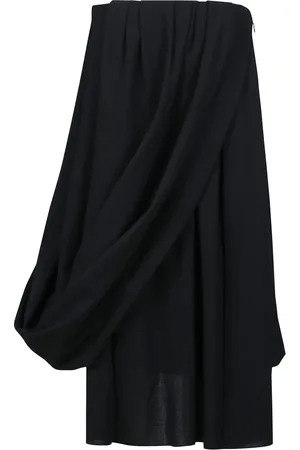 J.W.Anderson Kleedjes, Dames, Zwart, M, Wol, Gedrapeerde Bustier Jurk