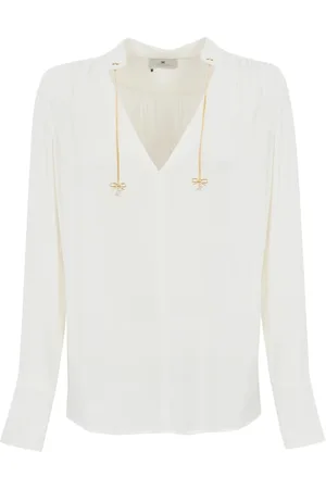 Elisabetta Franchi Blouses & Shirts, Dames, , S, Georgette Blouse met Lange Mouwen