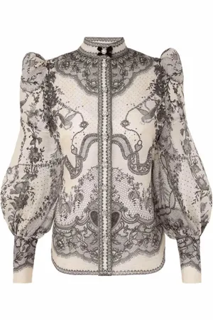 ZIMMERMANN Blouses & Shirts, Dames, Veelkleurig, M, Gecrushte Body Shirt