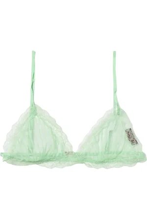 Gucci Ondergoed, Dames, Groen, S, Groene Kant Triangel BH