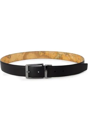 ALVIERO MARTINI 1A CLASSE Accessoires, Heren, Zwart, 120 CM, Leer, Leren riem met polyurethaandetails