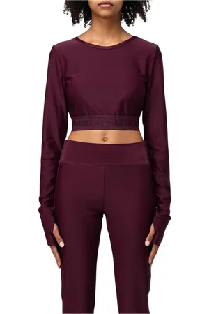 VERSACE Tops, Dames, Paars, XS, Violet Crop Top Chic Modern Look