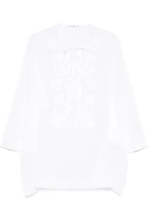 ERMANNO SCERVINO Kleedjes, Dames, Wit, M, Korte Kaftan Jurk