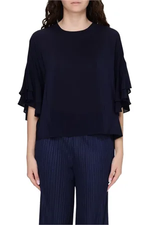 MEIMEIJ Blouses & Shirts, Dames, Blauw, S, Ruffled Sleeve Blouse Top