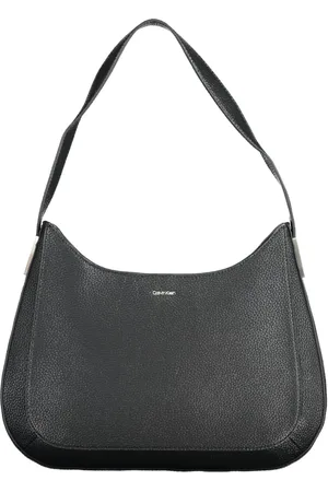 Calvin Klein Tassen, unisex, Zwart, ONE Size, Polyester, Zwarte Polyester Handtas met Schouderhengsel