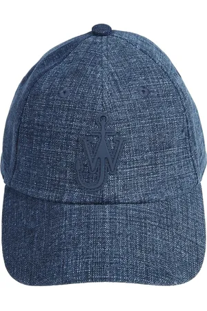 J.W.Anderson Accessoires, Heren, Blauw, ONE Size, Katoen, Anker Baseballpet met verstelbare sluiting