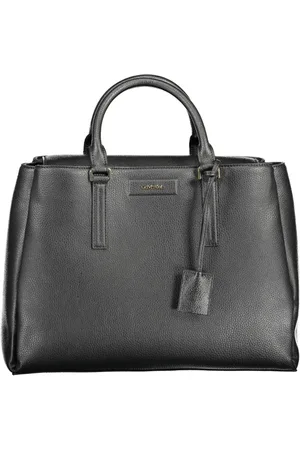 Calvin Klein Tassen, Dames, Zwart, ONE Size, Polyester, Zwarte dameshandtas met afneembare band