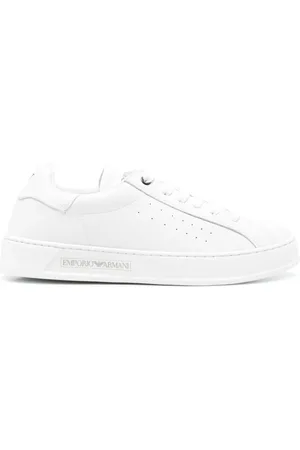 Emporio Armani Schoenen, Dames, Wit, 37 EU, Witte Sneakers met Vetersluiting