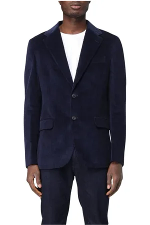 FAY Jassen, Heren, Blauw, L, Blauwe Corduroy Blazer Jas