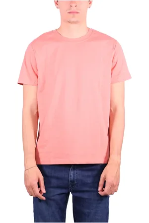 Peuterey Tops, Heren, Roze, M, Katoen, Geborduurd Logo Crew-neck T-shirt