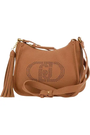 Liu Jo Tassen, Dames, Bruin, ONE Size, Leer, Oranje Leren Crossbody Tas